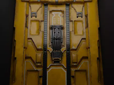 Sci-Fi Door for Bunker or other  Low-poly 3D model