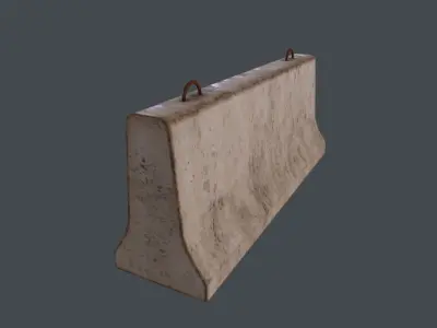 Traffic concrete barrier 3D Model Low-poly 3D model
