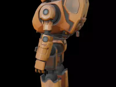 Robot ExplorerBot MK-03 Stylized Sci-Fi Service Robot Model 3D model
