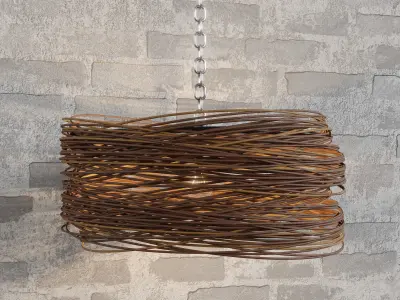 Bamboo Hanging Light Low-poly 3D model