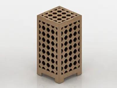 Wooden Lamp pack Laser Cut desk lamp lampshade set Low-poly 3D model