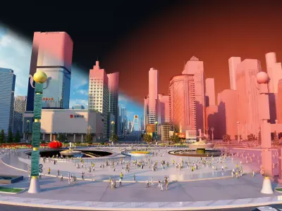 Chengdu City China 3D model