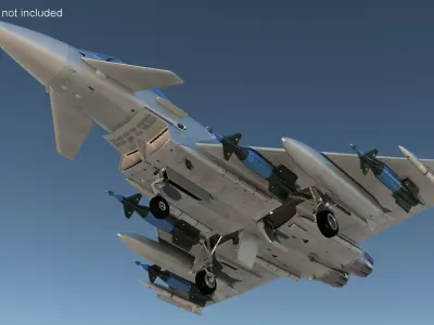  Eurofighter Typhoon Jet with Weaponry Rigged 