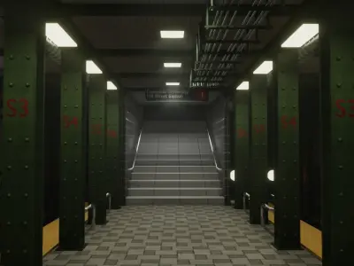 Subway Station Free low-poly 3D model
