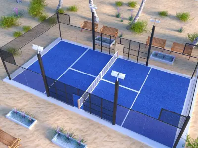 Padel court 3D model
