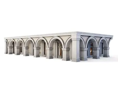 Tenement Building Ground Floor Low-poly 3D model