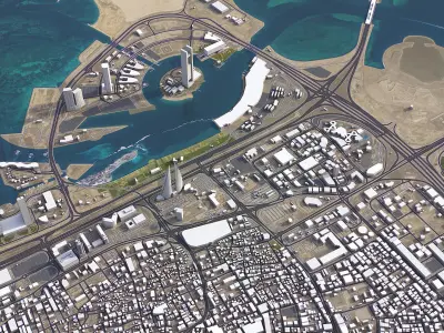 Bahrain - 3D City Model Low-poly 3D model