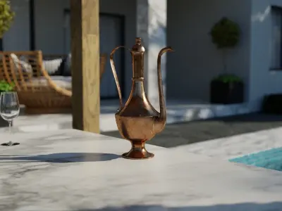 Blender Pool Villa Scene 3D model