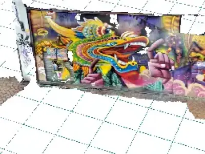 high quality chineese style dragon graffiti 3d scan 3D model