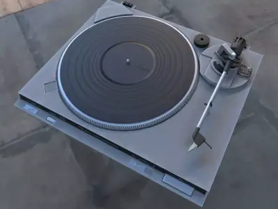 Vintage Record Player Turntable - Technics SL-BD2 Low-poly 3D model