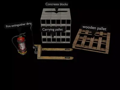 100 realistic MEGA props pack Low-poly 3D model