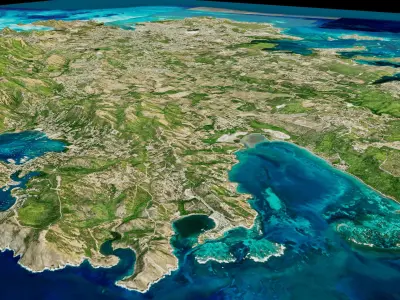 Antigua Islands 3d model terrain 3D model