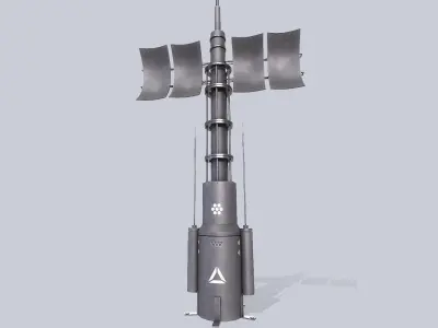 Scifi radar Low-poly 3D model