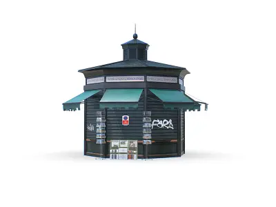 News Stand Kiosk Booth Low-poly 3D model