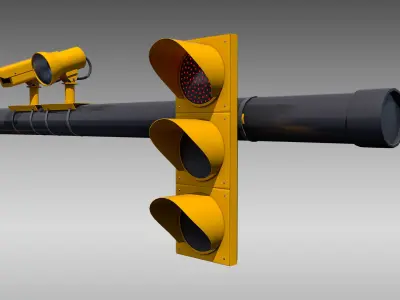 Intersection Traffic Light and Camera 3D model