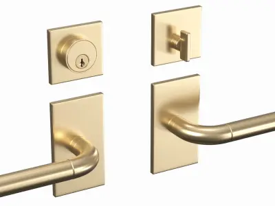 Tumalo Brass Square Deadbolt  3D model