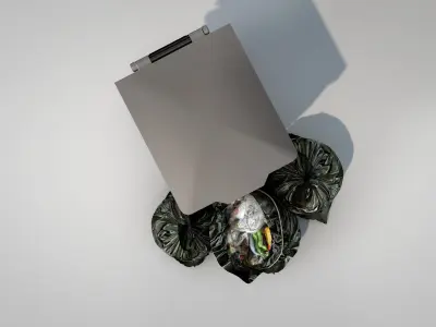 General Waste Bin and Bags 3D model