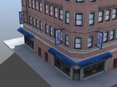Downtown Store Building Low-poly 3D model