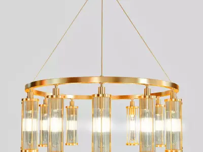 Aged Brass 12 Light Pendant 3D model