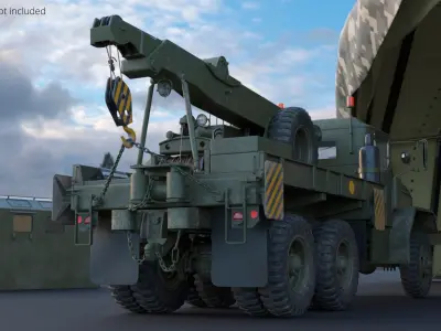  Army Wrecker Crane Truck Dirty 