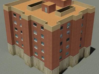 Building apartment Low-poly 3D model
