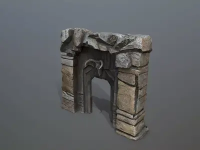 old gate Low-poly 3D model get