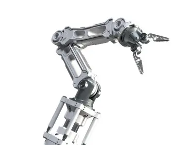 Robotic Arm White PBR Rigged Low-poly 3D model