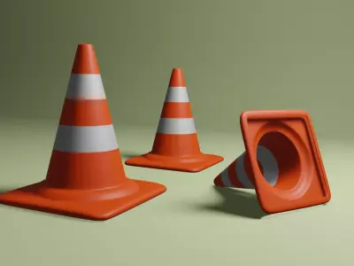 Treffic cone 3D Madel Low-poly 3D model