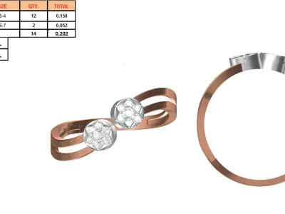 Light Weight Wedding Engagement Women Ring STL JCD Details 3D print model