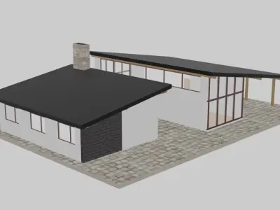 Free House Model 3D Free low-poly 3D model