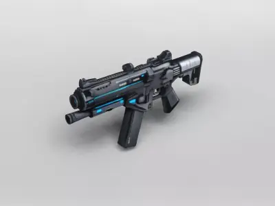 Futuristic Tactical Assault Rifle 3D Model 3D model