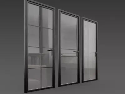 Glass doors pack Free 3D model