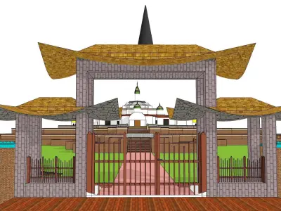Conceptual Model of Paharpur Buddhist Temple Bangladesh  3D model