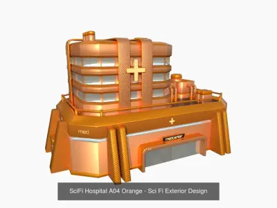 10 SciFi Hospitals A Collection - Sci Fi Exterior Design 3D Model Pack