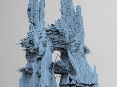 Alien Cliffs rock structure Base 2 versions 3D model