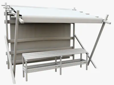 Market Stall Cotton Low-poly 3D model