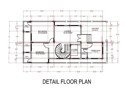200 sq yard house plan 3D model
