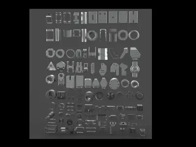 Kitbash hard surface big pack automatic 3D model