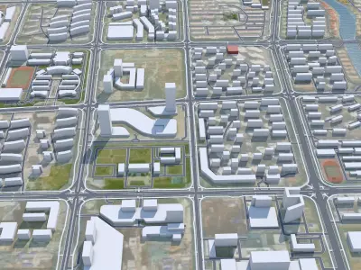 Linyi Shandong China 70km Low-poly 3D model