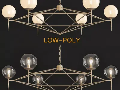 Rowan G Milky  Glass Pendat Chandelier 3d model Low-poly 3D model