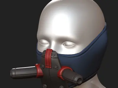 Gas mask respirator scifi futuristic  Low-poly 3D model