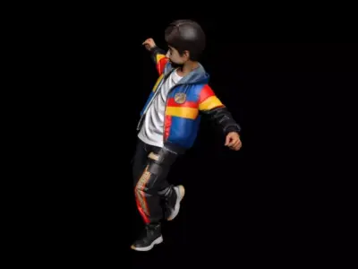 Teenagers Street Dance 3D model