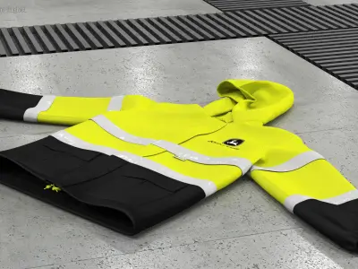 John Deere Safety Rain Jacket High Visibility 3D model