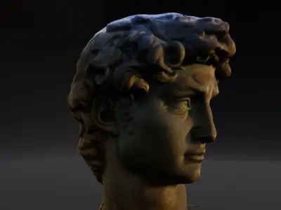 Statue Michelangelos David Low-poly 3D model