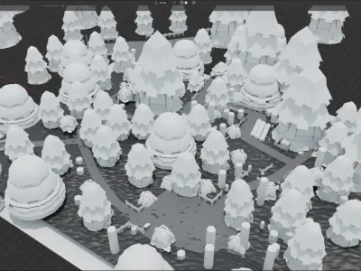 ForestEdge - Game Ready 3D model - UE5 - in Blender Low-poly Low-poly 3D model