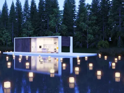 Modern Lake House 3D model order
