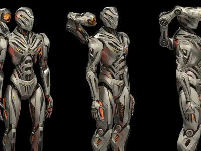 Robot Mech 3 - Rigged and Animated 3D model