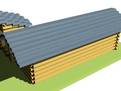 Cattle corral Low-poly 3D model