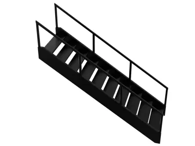 Metal Stairs PBR 02 Low-poly 3D model