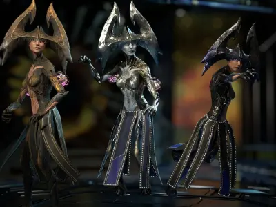 Biochemical Monster Woman 04 Low-poly 3D model